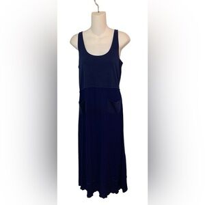 Very Vineyard Dress Ladies Sz Small Navy Blue Jumper Maxi Dress